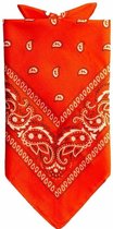 Partychimp Traditionele bandana - oranje - 52 x 55 cm