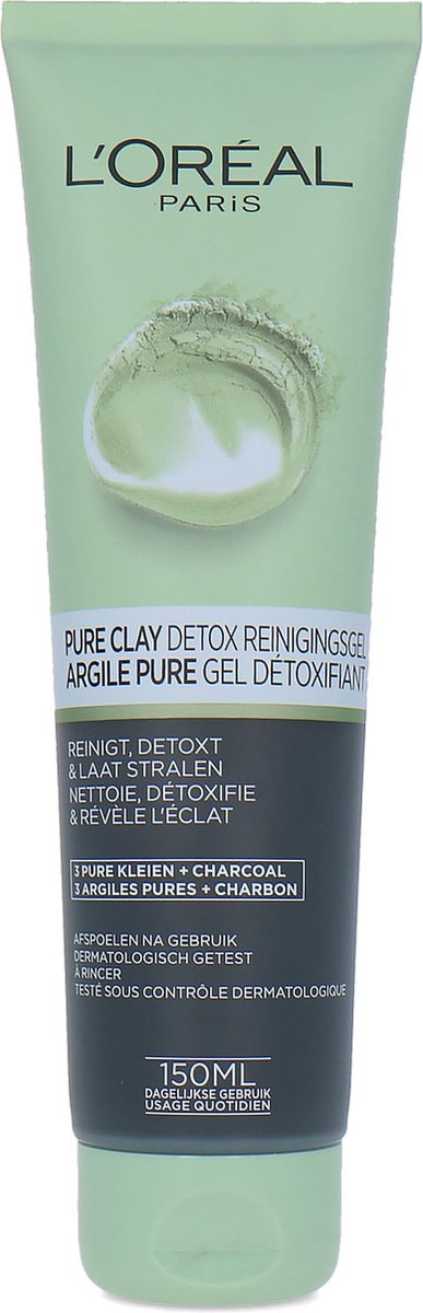 L Oréal Paris L'Oréal Paris Skin Expert Pure Clay Wash Brighten (Charcoal) gezichtsreinigingsgel Unisex 150 ml