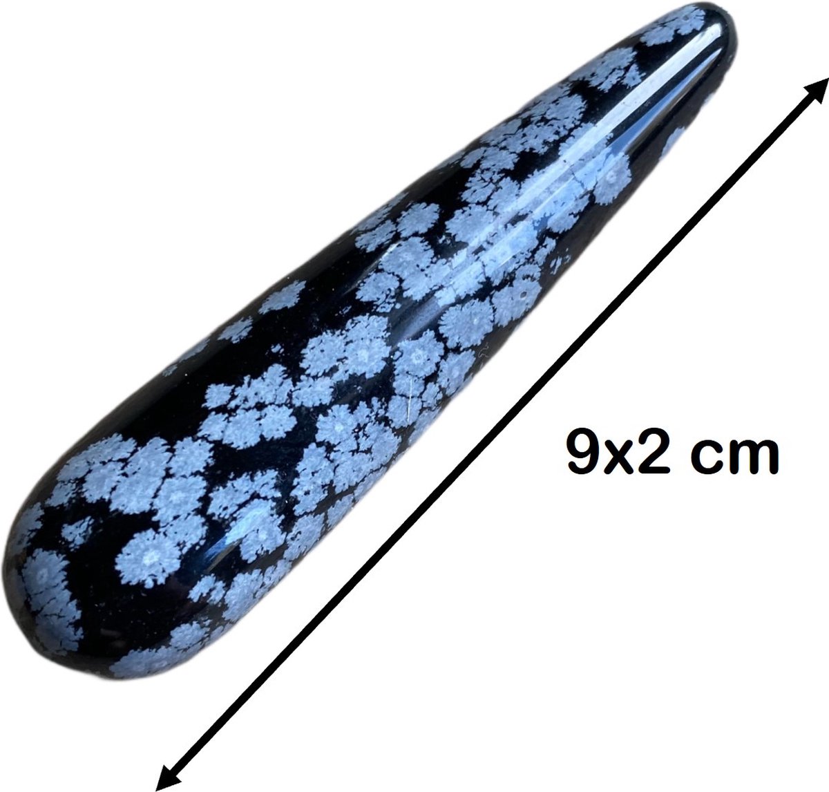 Goedkoopste Obsidiaan Sneeuwvlok - Verwarmend - Massagestaaf - Magic Wand - 9x2cm - Massage - Reiki - Chakra
