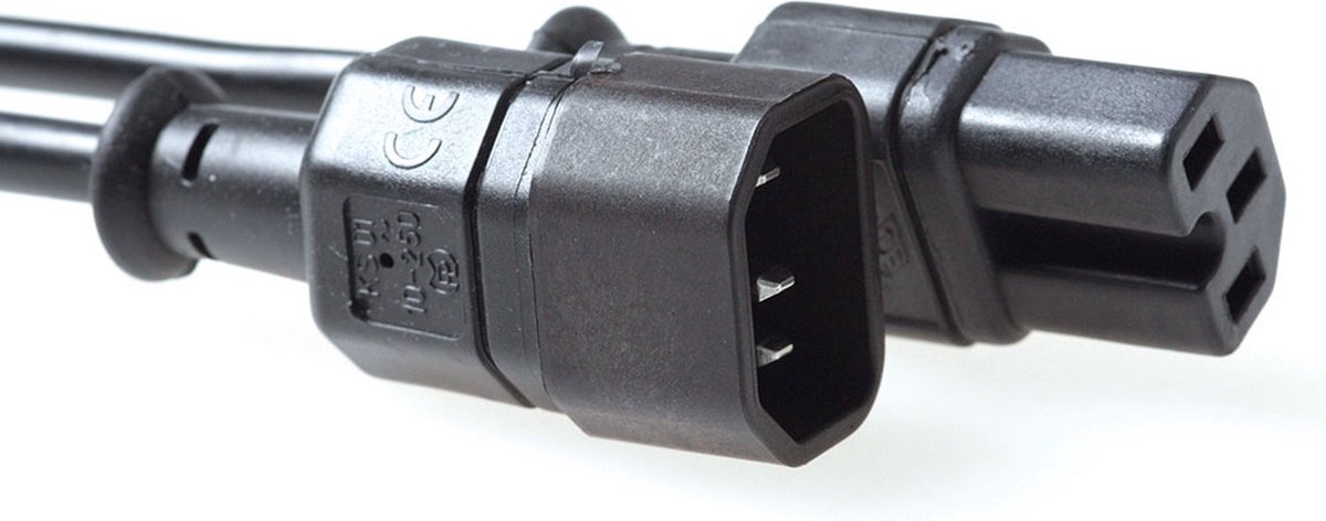 Cordon d'appareil Tefal avec fiche droite C15 et fiche droite - 3x 0.75mm /  noir - 1 mètre