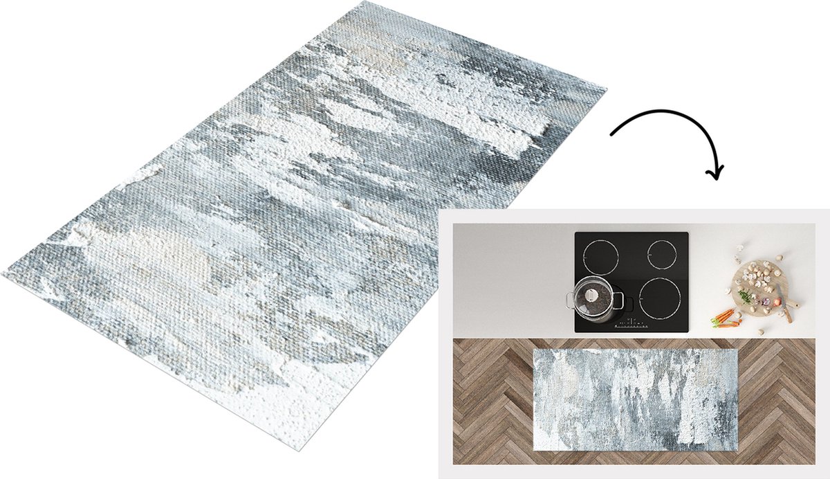 KitchenYeah Keukenloper - Loper keuken - Verf - Industrieel - Design - 120x60 cm - Keukenloper vinyl Multicolor
