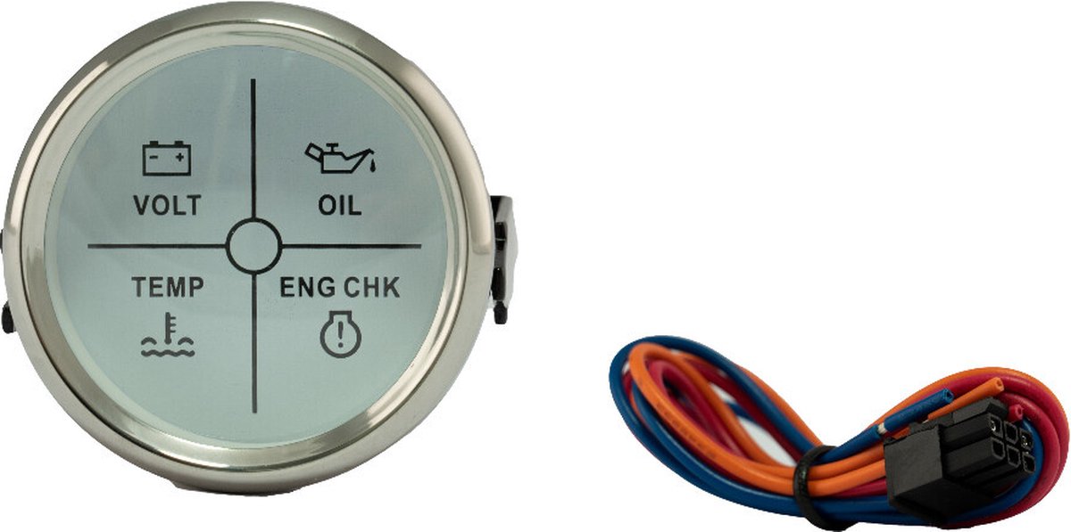 Hollex witte 4-in-1 Alarminstrument 9-32V Ø59mm