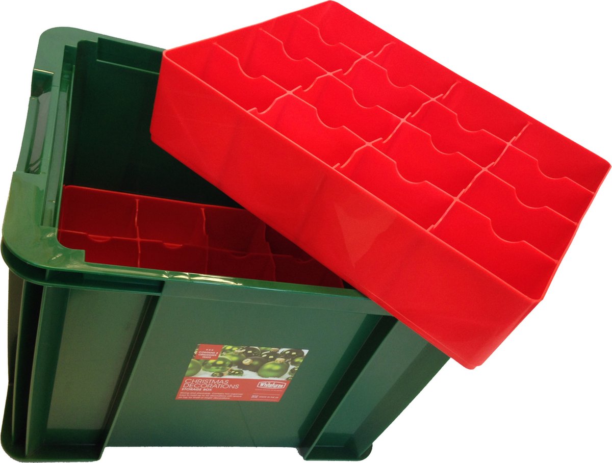 Whitefurze Kerstballen opruimen opbergbox 36 liter - Kerstballen opruimen/opbergen