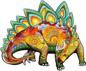 Brickkies®,Stegosaurus Dinosaurus, Jigsaw puzzle, houten puzzel, A3, maat L, 42 x 34.4 cm, 263 stukjes