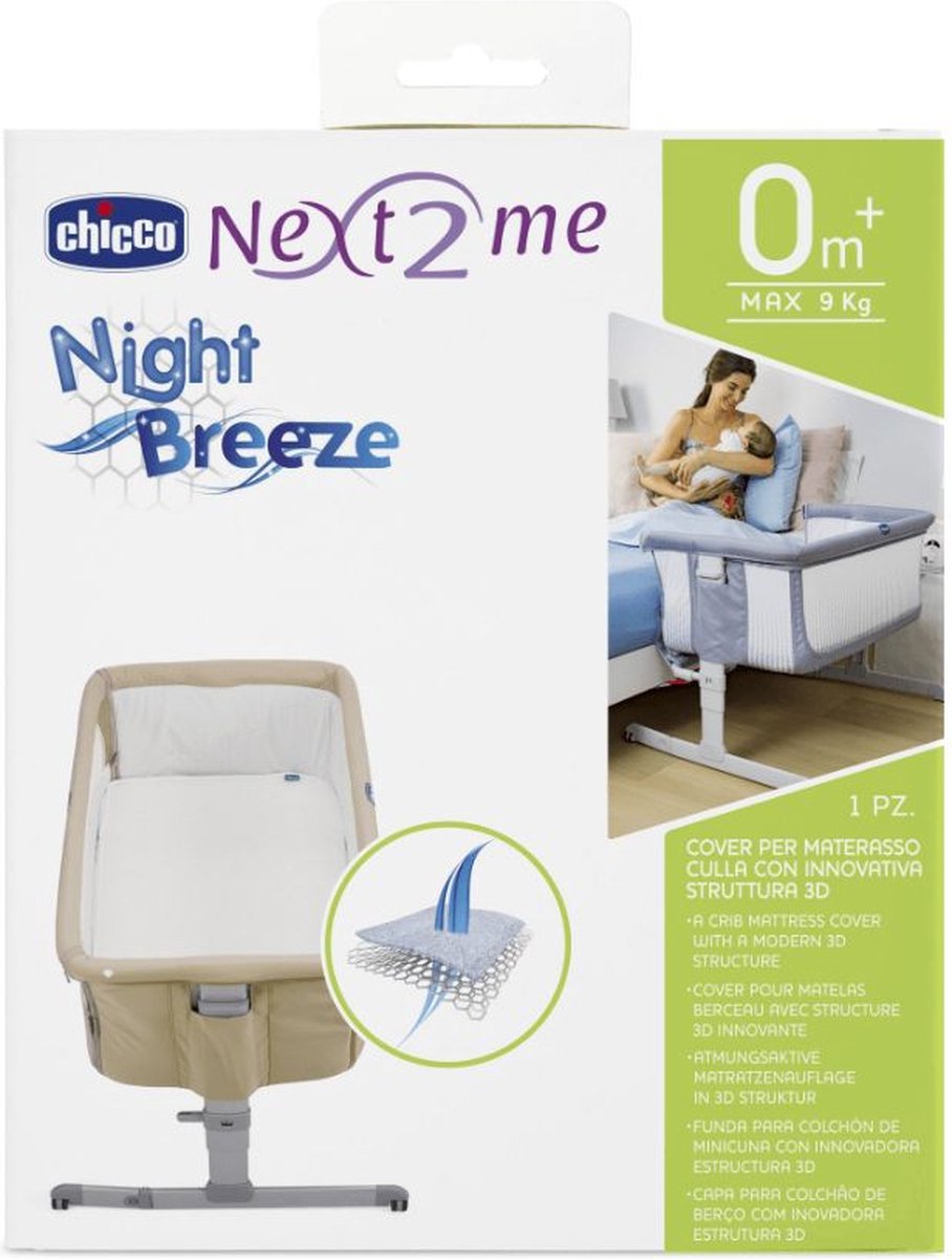 Chicco matrasbeschermer Next2Me night breeze - wit | bol.com