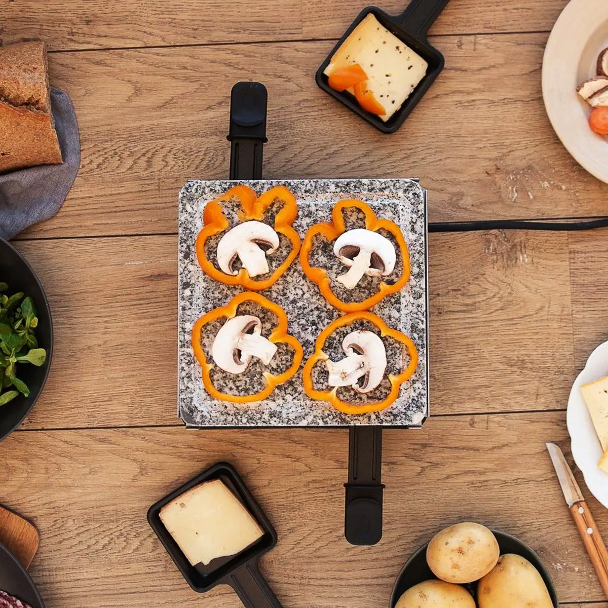 Vierkante grillpan Signature Collection uit gietijzer met gegroefde