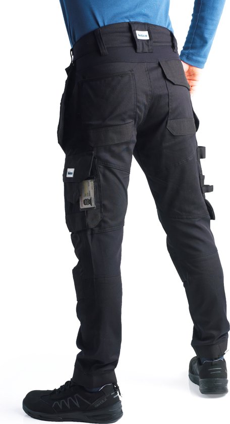 BITCO- OISE Water de travail stretch Homme Poches genouillères hydrofuges et oléofuges Renforcées en Cordura