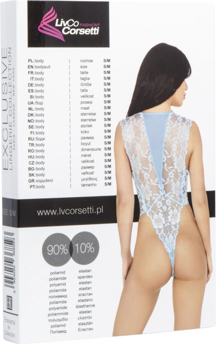 Livco Corsetti Enevana Body - Lichtblauwe S/M