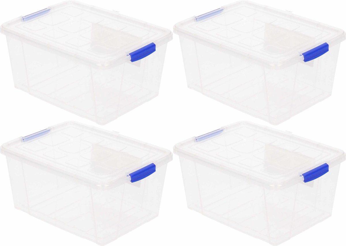 Plasticforte Opbergbox met deksel - 10x - 4 liter - transparant - kunststof - opbergkist