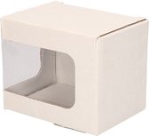 3x Kartonnen opbergdoosje met venster 12 x 9 x 10 cm - verpakkingen met venster - 3 stuks