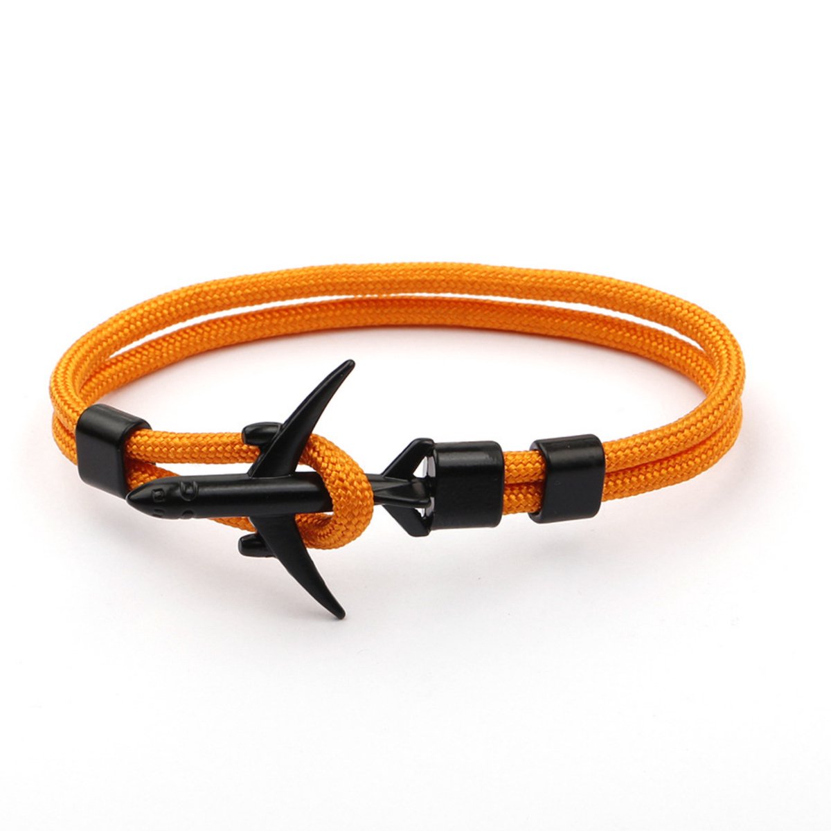 Kungu - Oranje - Vliegtuig - Luxe rope armband voor heren en dames - Outdoor Milano line - Cadeau - Geschenk - Voor Man - Vrouw - Armbandje - Jewellery