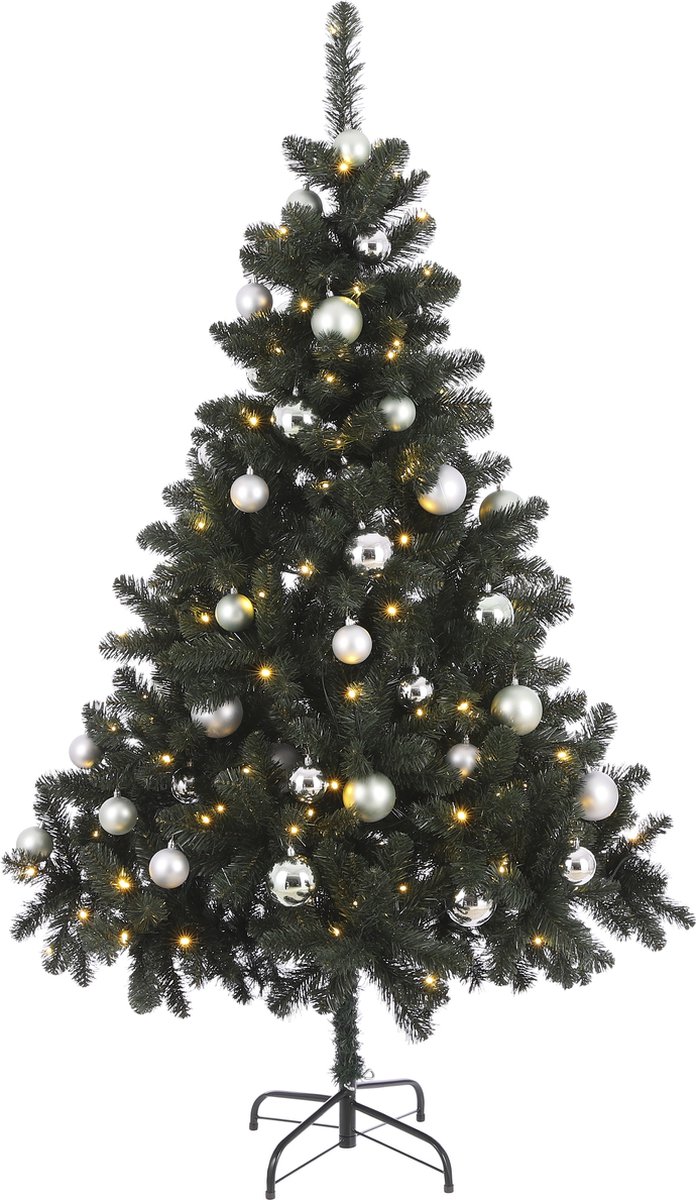 Black Box Trees - Fynn Kerstboom 140 Leds Met 48 Ornamenten Zilver - 185 x 115 cm