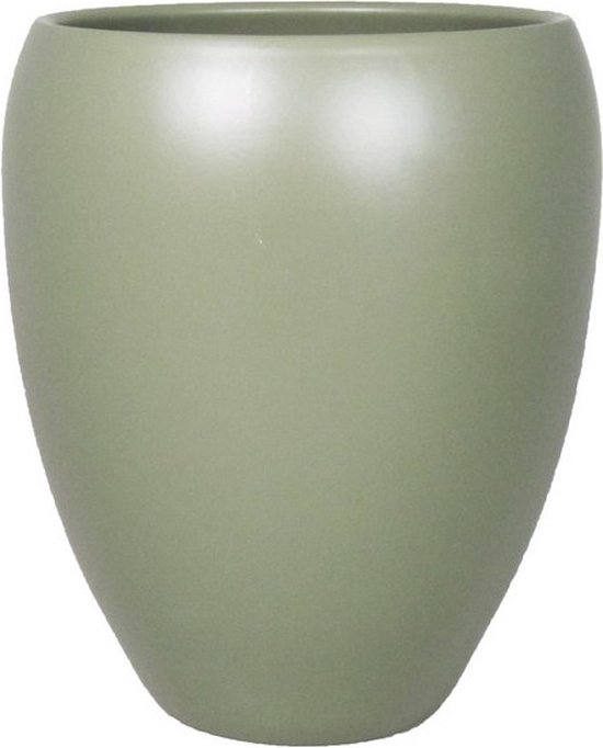 Vase / vases à Fleurs en céramique vert armée mat D16 x H19 cm