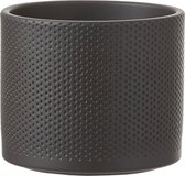 Pot rond Mica Decorations Epoque gris foncé relief en cm: 14 x 17