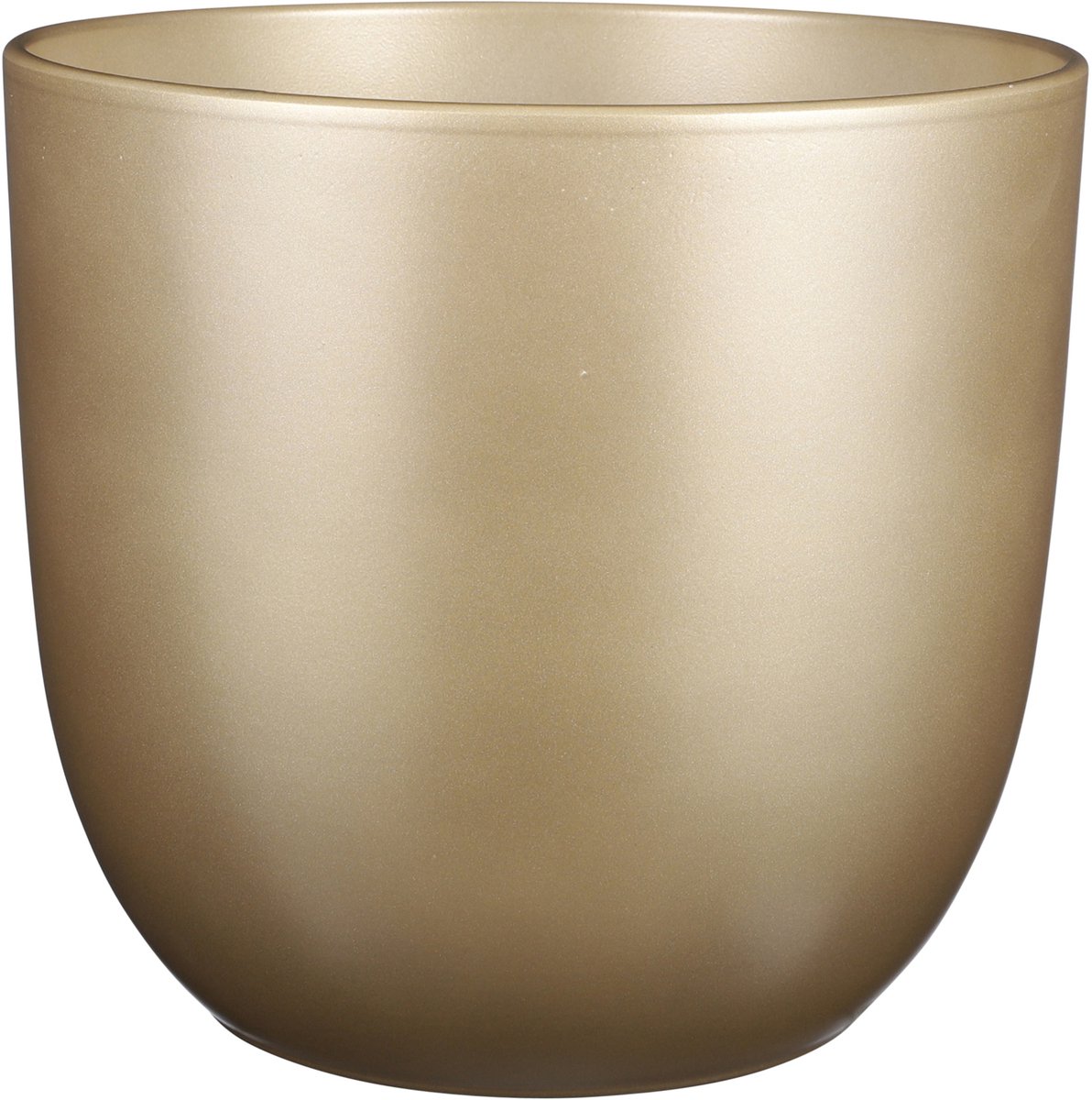 Mica Decorations Bloempot - goud - glanzend - keramiek - 31 x 28 cm - plantenpotten