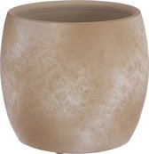 Pot de fleur en céramique pierre crème mate pour plante d'intérieur H18 x P20 cm - Cache-pots d'intérieur