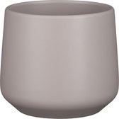Mica Decorations Bloempot/plantenpot - mat taupe - H14/D15,5 cm - keramiek - voor kamerplant