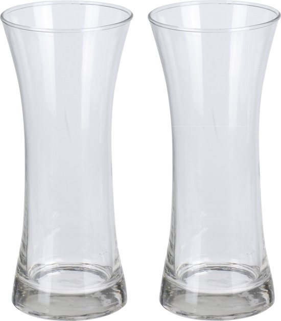 2x Glazen vaas/vazen 3 liter van 11 x 25 cm - Bloemenvazen - Glazen vazen voor bloemen en boeketten