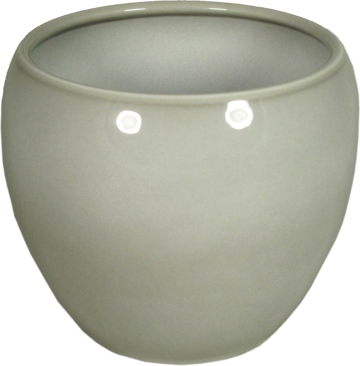 Floran Plantenpot - licht grijs - glans - keramiek - 14 x 11 cm - plantenpotten binnen