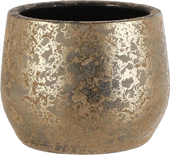 Mica Decorations Clemente Bloempot - H15,5 x Ø19,5 cm - Terracotta - Goud
