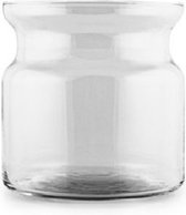 Transparante home-basics vaas/vazen van glas 19 x 19 cm - Bloemen/takken/boeketten vaas voor binnen gebruik