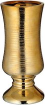 Bloemenvaas goud van keramiek 10,6 x 24,2 cm - Stijlvolle bloemen of takken vaas voor binnen - Kelkvaas