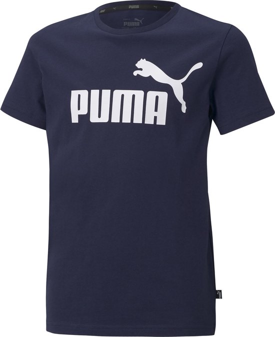 PUMA ESS Logo Tee B Jongens T-shirt - Donkerblauw - Maat 128