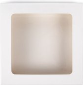 Kraftdoosjes Wit met Venster 10.5 x2.2x10.5 cm (25 stuks)