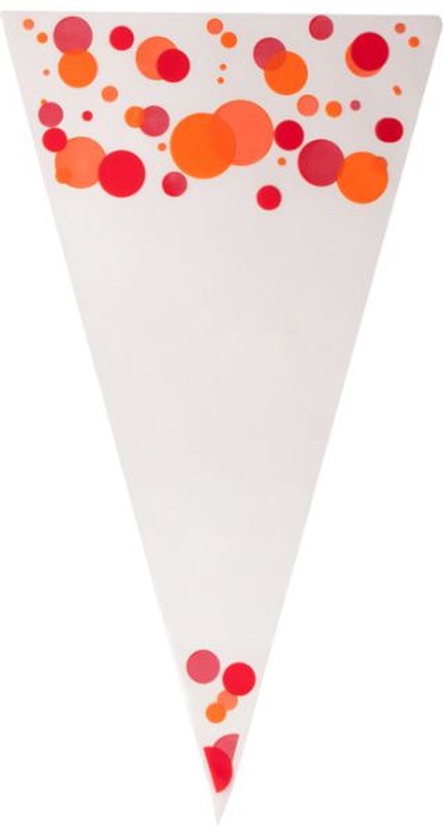 Puntzak Stip Oranje/Rood -180 x 370 mm - 0,5 pond - 1.000 stuks
