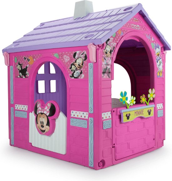 Disney Minnie Mouse Speelhuis - Met Deur, Ramen en Brievenbus - 97,5 x 109 x 121,5 cm - Roze/Lila - Disney