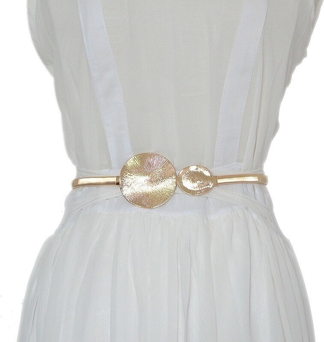 WiseGoods Luxe Elastische Tailleriem - Riem Voor Jurk / Rok - Riemen Voor Jurken & Rokken - Kleding Accessoires - Design - Goud