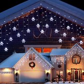 Kerstverlichting Binnen Kerstversiering Buiten Koel Wit - Kerstlampjes - Kerstlichtjes - Kerstdecoratie 6x1,5M- Sneeuwvlokken Met Stekker