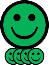 Magneet smiley 2.5cm emotie blij groen | Blister a 5 stuk