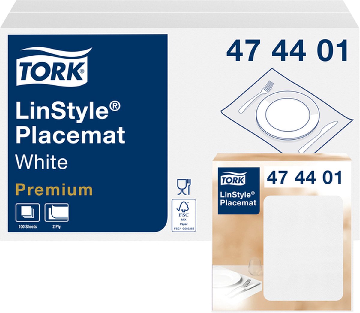 Goedkoopste Placemats Tork LinStyle® 39x30cm 100st wit 474401