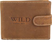 Wild Leather Only !!! Portemonnee Heren Buffelleer Bruin - Billfold - (AD-207-14) -12x2x9cm -
