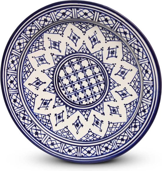Assiette Marocaine Blauw Zerbia Ø 35 x 5cm