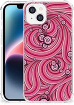 Anti Shock Case Apple iPhone 14 Plus Telefoonhoesje  met doorzichtige rand Swirl Pink