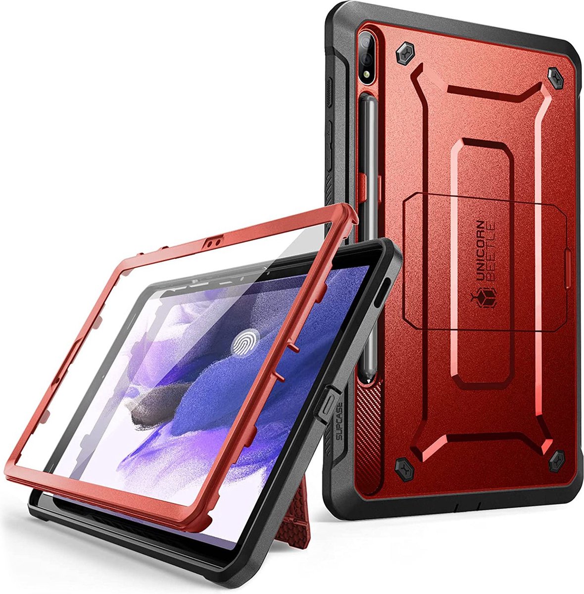 SUPCASE Full Cover Hoes Samsung Tab S7 FE - 12.4 inch - Rood