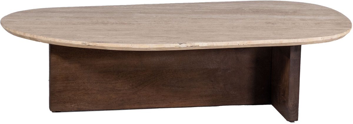 Salontafel Olaf Travertin Beige/Bruin 140cm - Giga Meubel