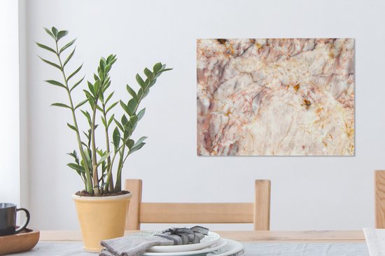 Tableau sur toile Marbre - Oranje - Marron - 40x30 cm - Décoration murale