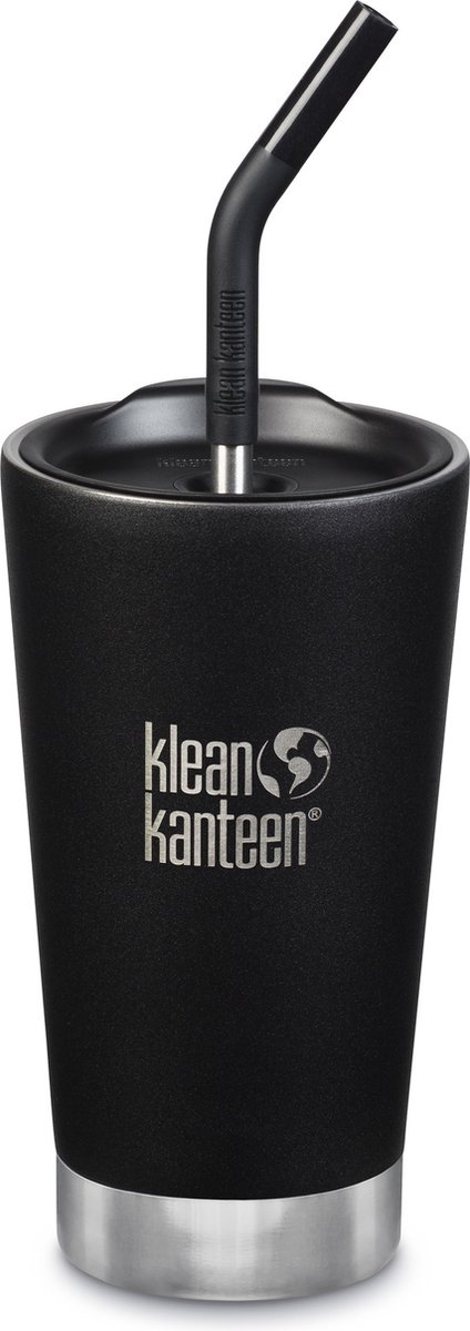 Klean Kanteen - Insulated Tumbler (473ml) - Vacuum isolerende drinkbeker met rietje - Shale Black