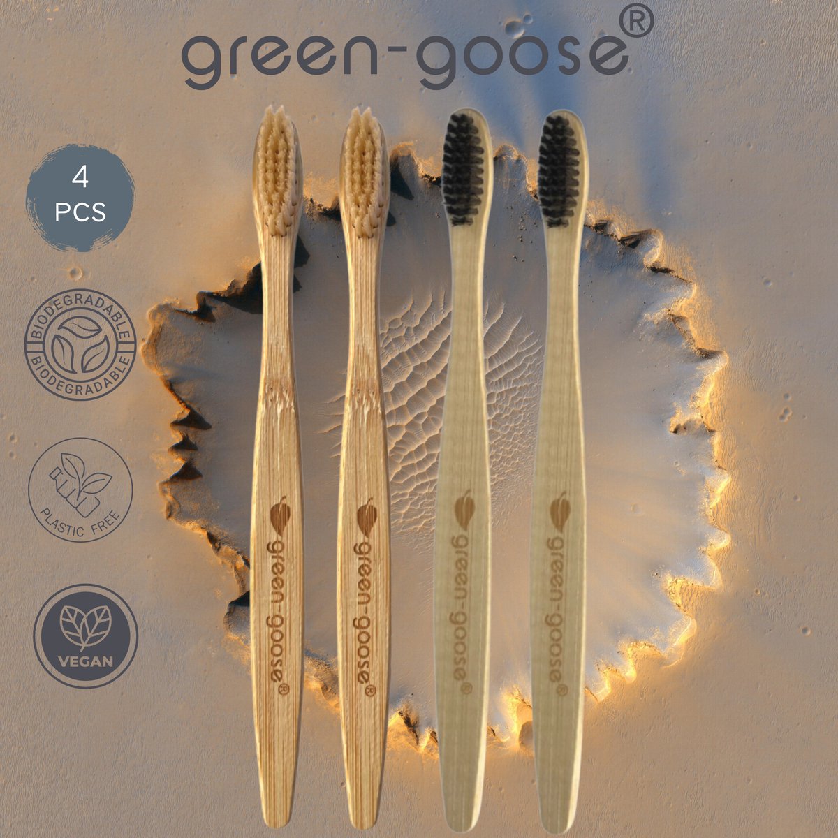 Bamboe zachte tandenborstels 4STKS | Tand mondverzorging | Bamboe Tandenborstel | Handtandenborstels met verschillende kleuren