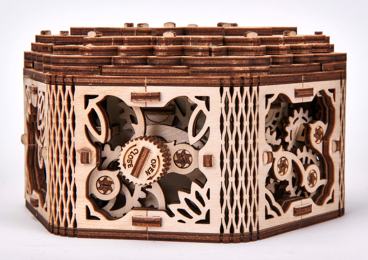 Wood Trick – Modelbouw 3D houten puzzel – Muziekdoos en sieradendoos Mysterieuze bloem - Mystery flower (WDTK045) – 278 stuks - Geen lijm noch verf nodig! — afbeelding 9