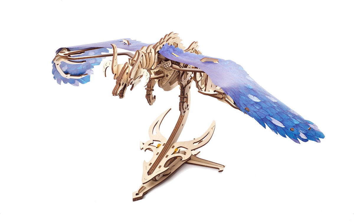 UGEARS 3D Modelbouw - Stormdraak - Mechanisch Bouwpakket Hout - Educatief Speelgoed — afbeelding 23