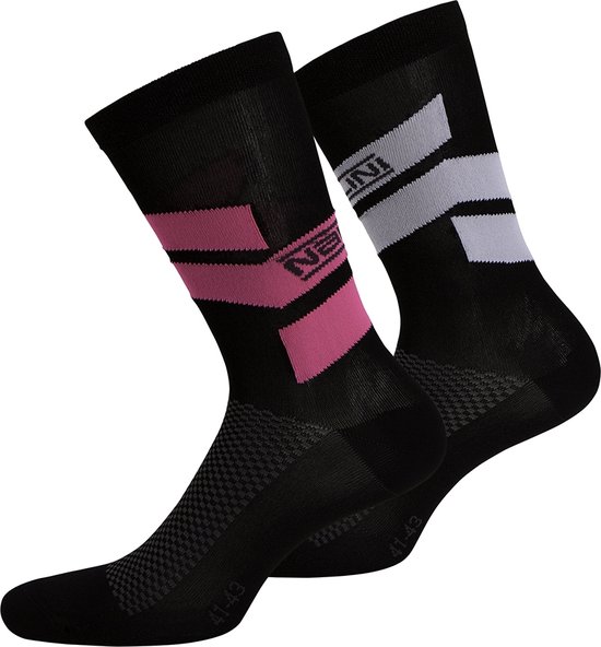 Chaussettes Nalini Stripe H19 Zwart/ Rose / Wit