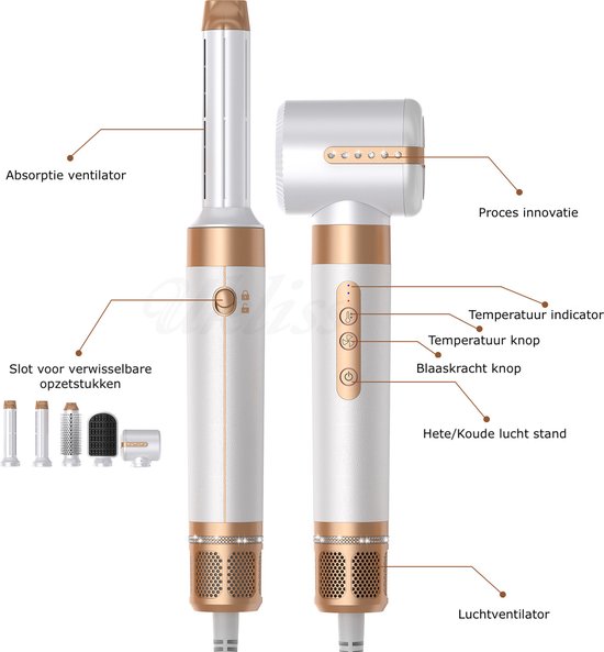 Top Goods Gold 7in1 Multistyler Airwrap Diffuser Haarföhn