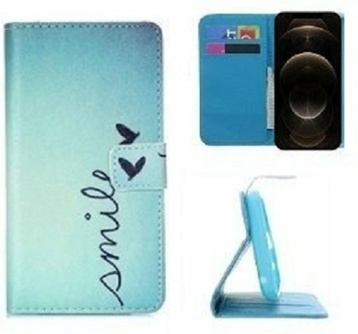 iPhone 12 Pro Max Hoesje Met Pasjeshouder Bookcase Smile