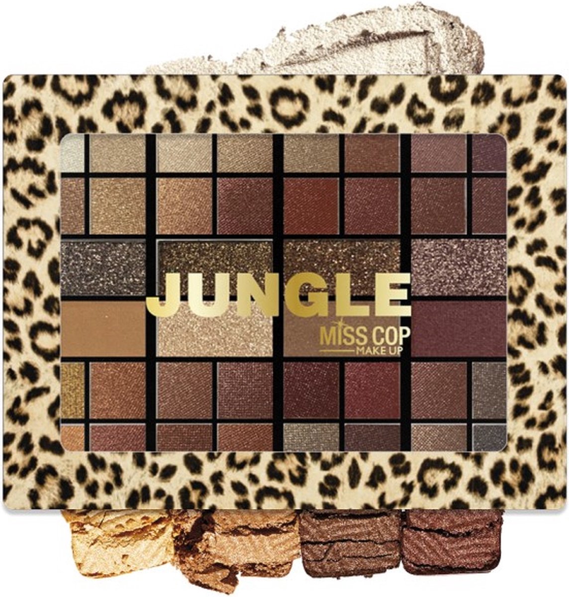 Miss Cop Jungle Vegan oogschaduwpalet bestaat uit 40 oogschaduwkleuren