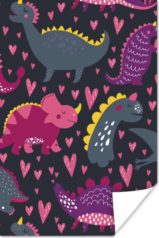 Poster Dinosaurus - Kind - Patroon