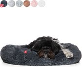 Snoozle Donut Hondenmand M - Fluffy Hondenmand Klein 60 cm - Ronde Hondenmand Grijs - Superzacht Hondenbed voor kleine hond - Anti-Stress Hondenkussen